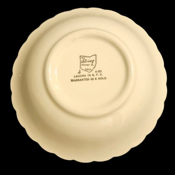 Sebring Pottery Laguna 6.25" Bowls Set of 3 22K Gold Trim Floral USA - Picture 2 of 6